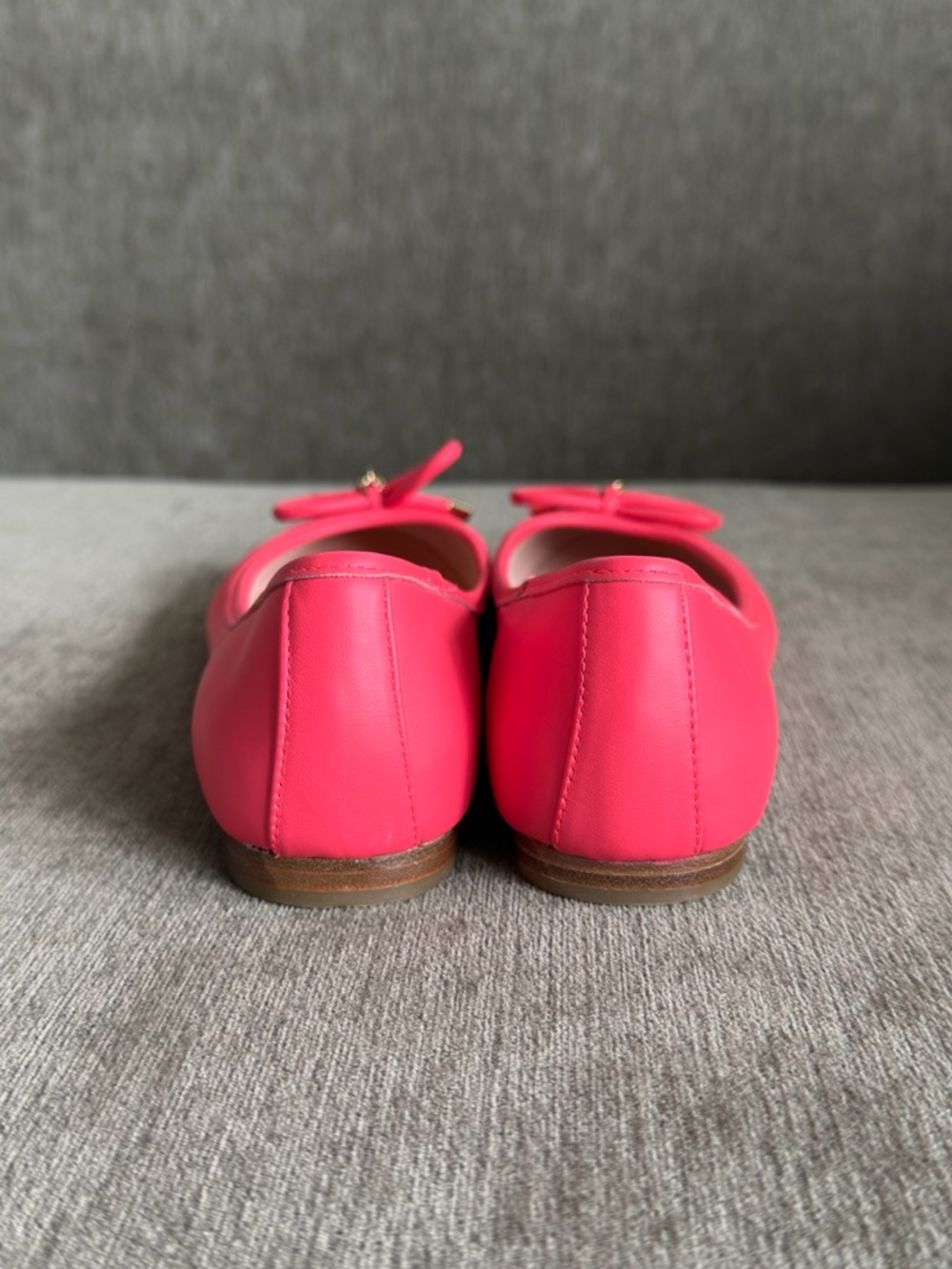 Kate Spade Willa Ballet Flats Coral Pink Leather Bow Detail | 5.5 - Picture 6 of 9